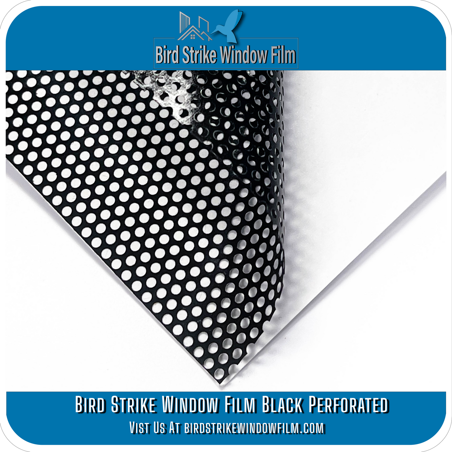 Bird Strike Window Film Black Perforated